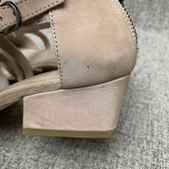 Eileen Fisher women Sandals Kyra tan Nubuck Leather Open‎ Peep Toe Size 6 - Picture 7 of 14
